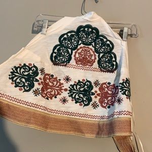 Halter, tie-back, open back shirt